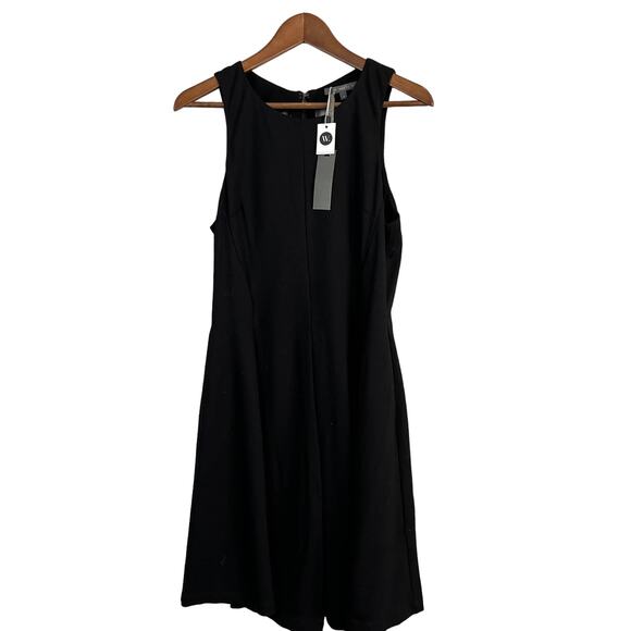 NEW! Matty M Ponte Dress Halter Fit and Flare Black - L - Picture 1 of 5